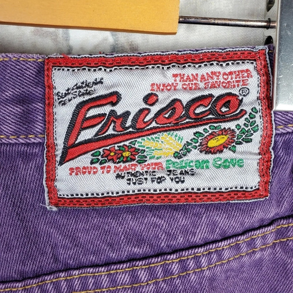 Vintage 80s Ribcage High Waist Jeans Taper Leg Cotton Purple Size  33Tag-29W - Picture 2 of 11